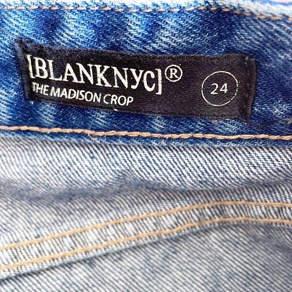 Blank NYC The Madison Crop High Rise Denim Blue Jeans - Picture 7 of 10